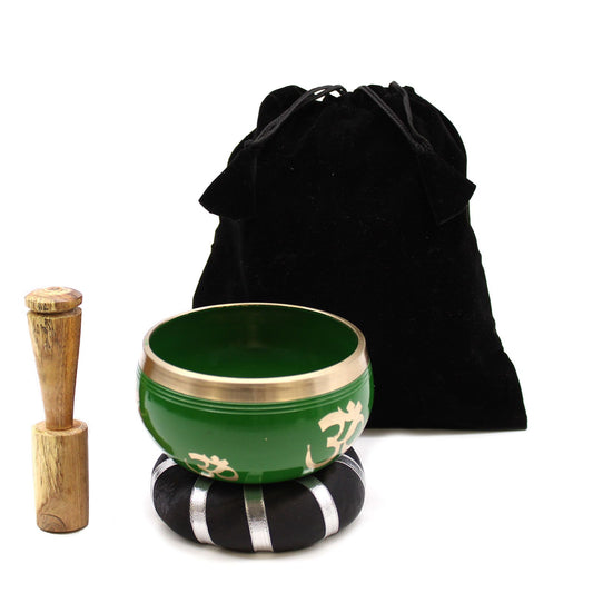 Juego de Cuenco Tibetano - Árbol de la vida - Verde 10,7 cm - Artículos Tibetanos, artesanal