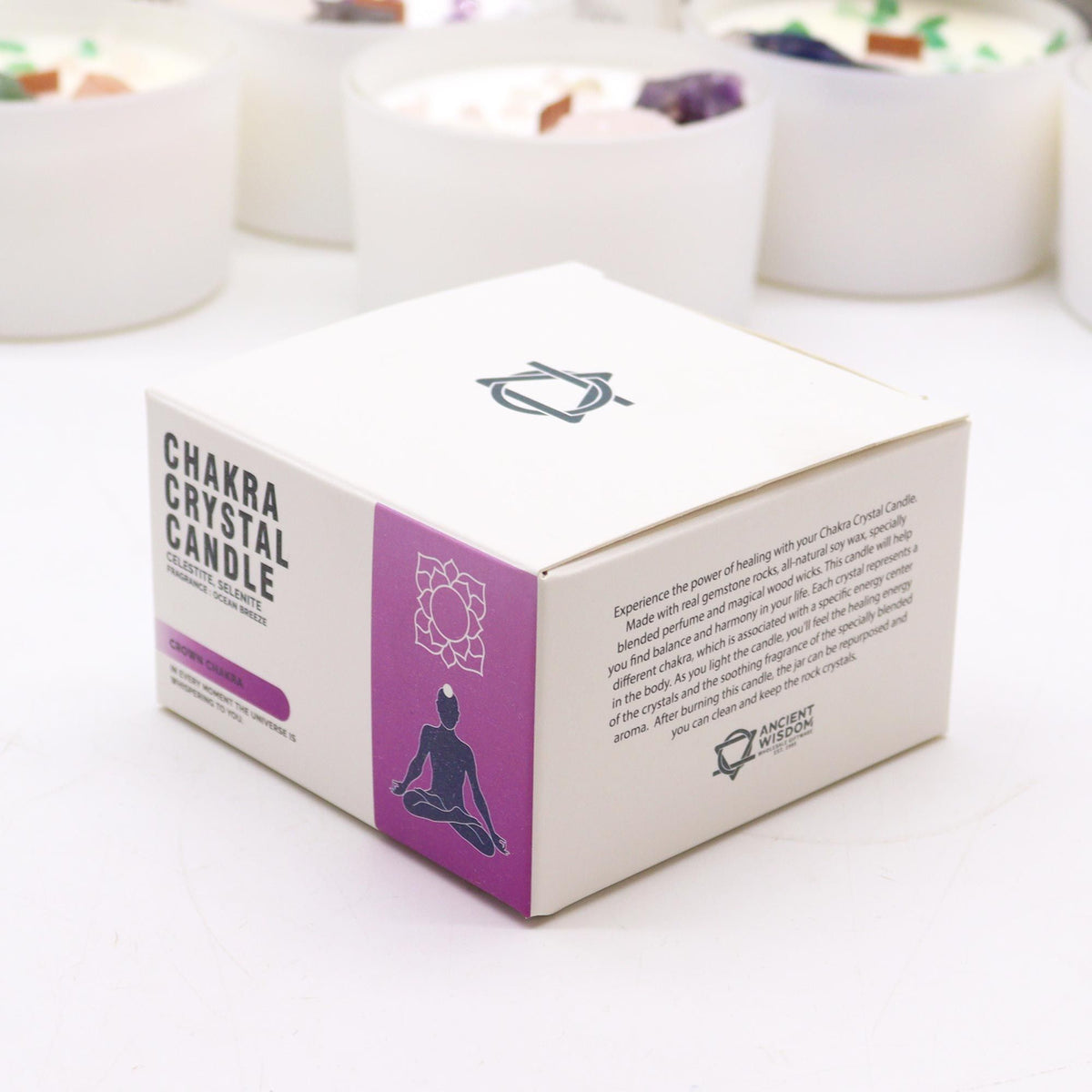 Velas de Cristal de Chakra  - Chakra de la Corona - Velas de Cristal de Chakras