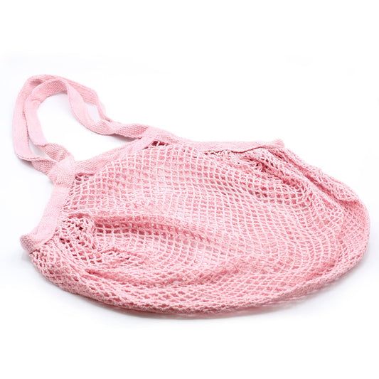 Bolsa de Malla de Algodón Puro - Rosa - Bolsa de Malla de Algodón y Yute Suave Puro