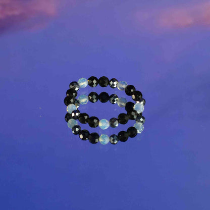 Conjunto de anillos de gema del espíritu de ninfa - Luna Llena
