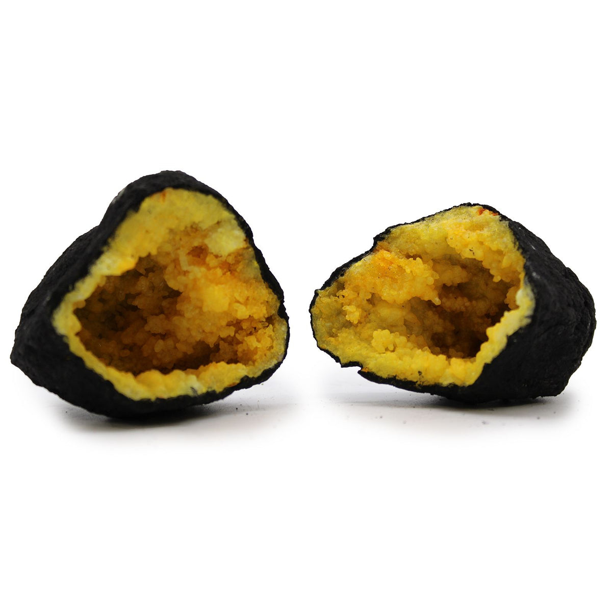 Geodas de calcita coloreada - Piedra Negra - Amarillo - Geodas de Calcita Coloreadas y Cúmulos de Cuarzo