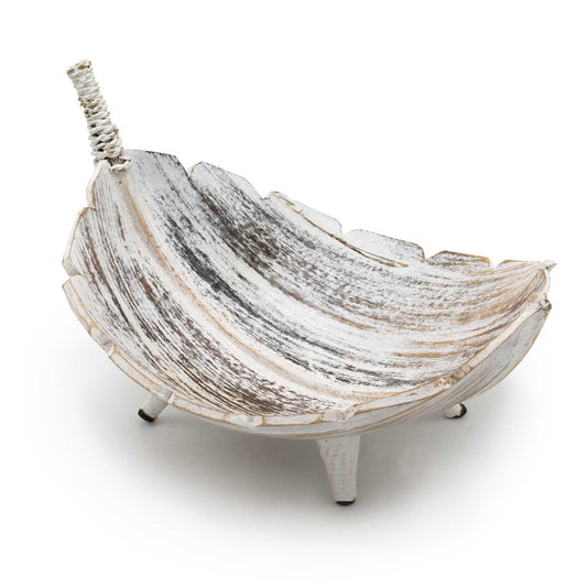 Grand panier de fruits en feuille de cocotier - Finition blanche