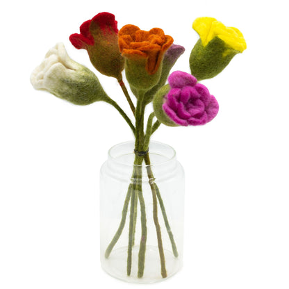 Flores de fieltro - Rosas (colores surtidos)