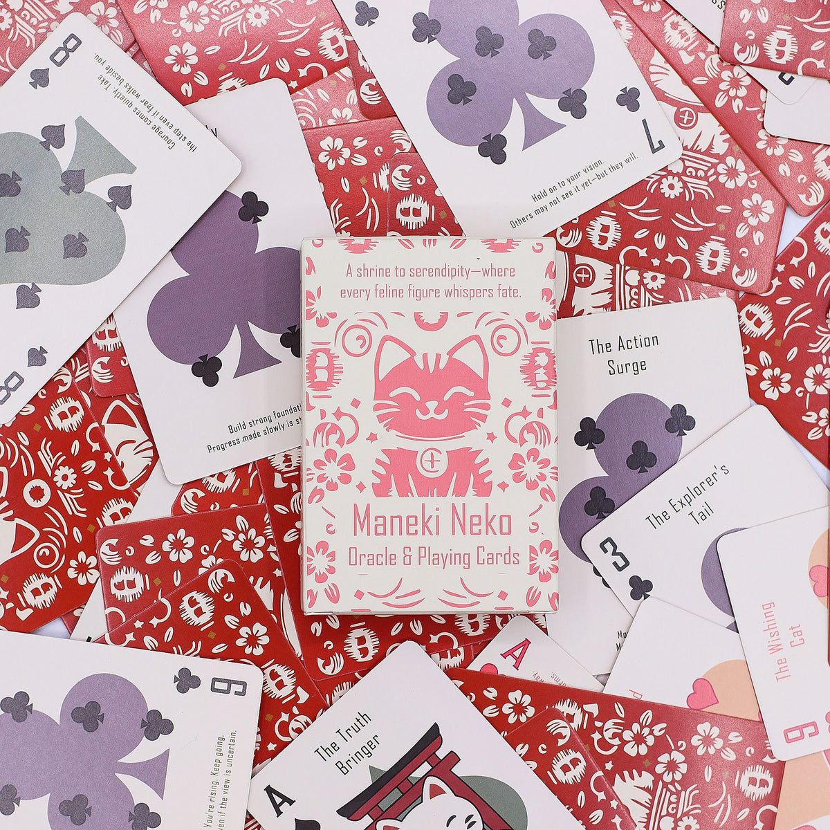 Gatos de la Fortuna Cartas de Juego y de Oráculo - Baraja Maneki Neko - Revenda de Cartas de Jogo & Oráculo Para a Sua Loja
