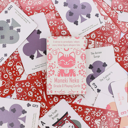 Gatos de la Fortuna Cartas de Juego y de Oráculo - Baraja Maneki Neko - Revenda de Cartas de Jogo & Oráculo Para a Sua Loja