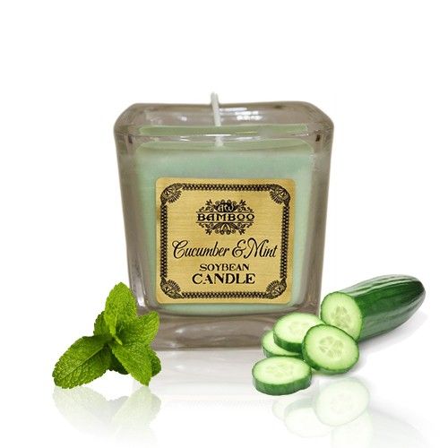 Vela de Cera de Soja - Pepino y menta - Velas de Cera de Soja, cera de soja