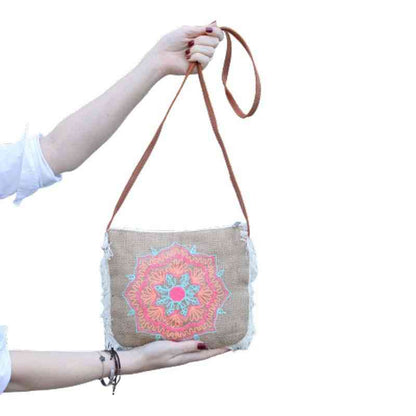 Bolso con flecos  - Hamsa
