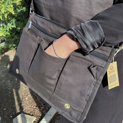 Bolsa Mensajera de Algodón Lona para Portátil - Charcoal