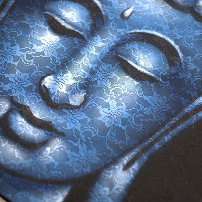Cuadro de Buda · Detalle de Brocado en Azul