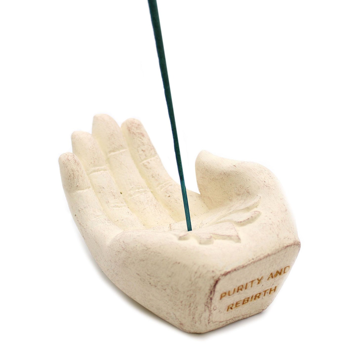 Quemador de Incienso  - Lotus (Blanco) - Porta incienso y portavelas de piedra