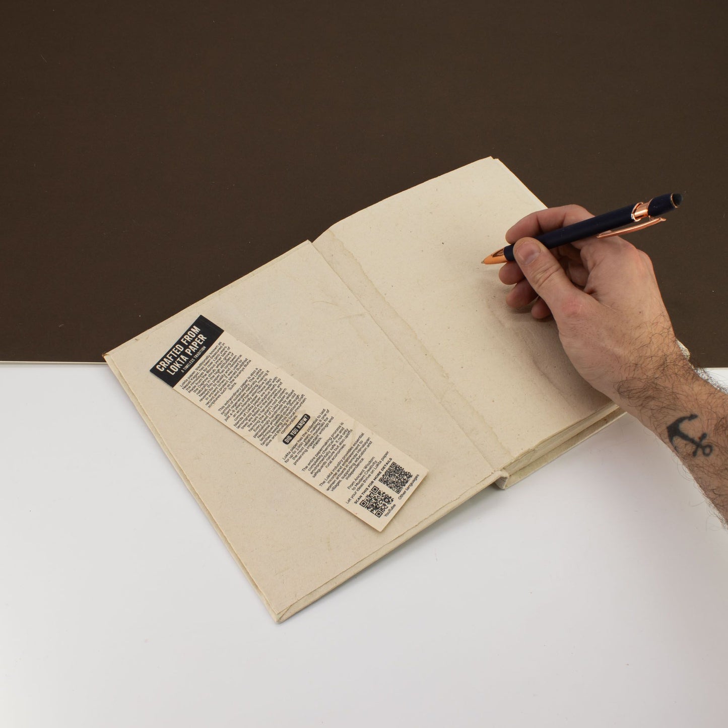 Cuaderno de inspiración de Lokta Lrg (21x15cm) - 45 hojas - Tus palabras - incluye marcador