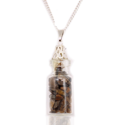 Bottled Gemstones Necklace - Tiger's Eye