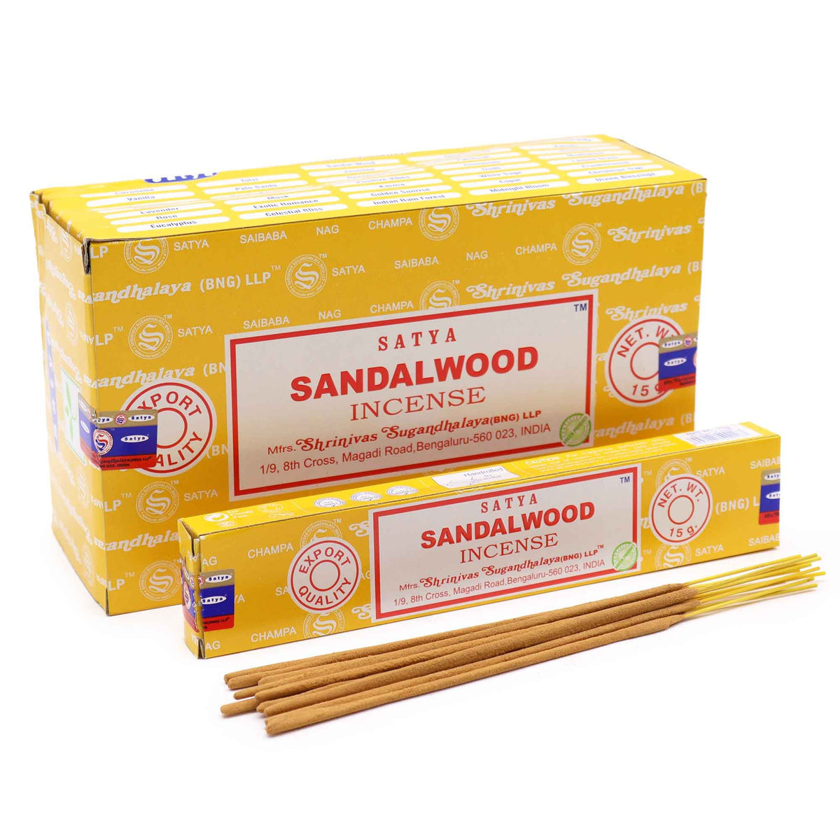 Varillas de Incienso Satya 15gm - Sándalo - Incienso Satya en Sticks, Artisan Product