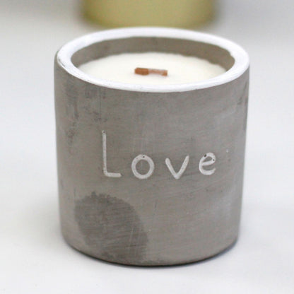 Olla mediana - Love - Purple Fig & Casis - Velas de madera de hormigón, casis