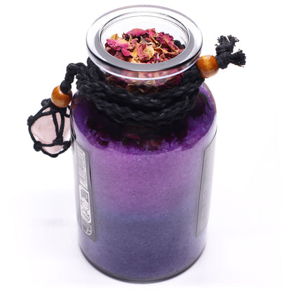 Antiguo hechizo de baño de bruja, poción y amuleto de cristal de cuarzo rosa - Amor