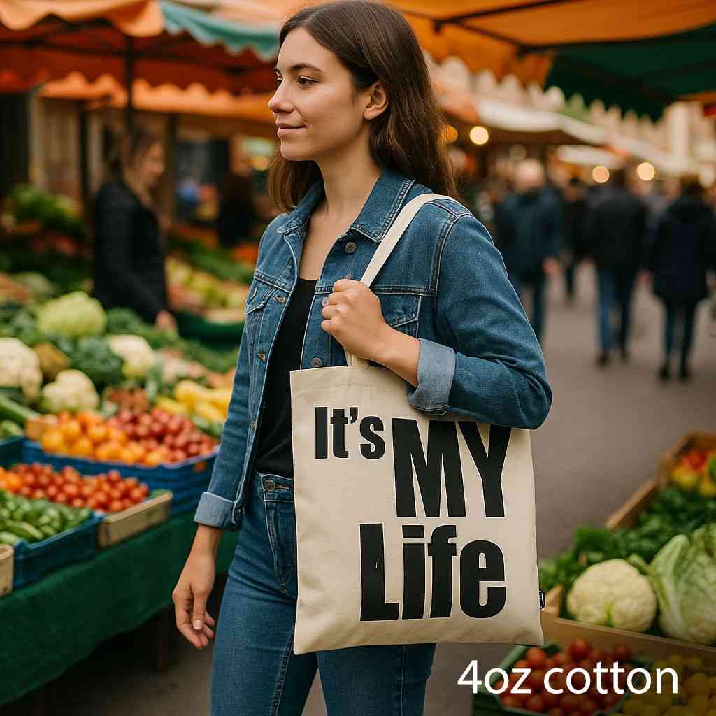 Bolso Básico Icónico - IT's MY LIFE - ES MI VIDA - (40x36cm) - Natural 4oz