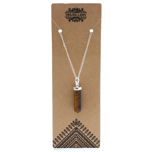 Classic Gemstone Point Pendant - Tiger's Eye