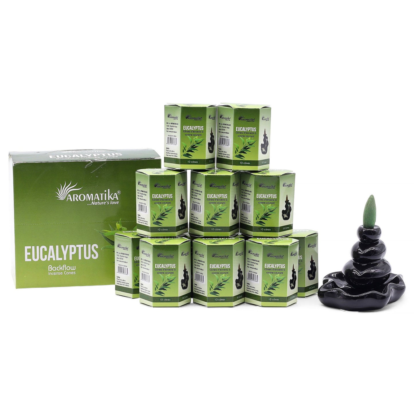 Paquete de 10 Incienso Masala Backflow - Eucalipto