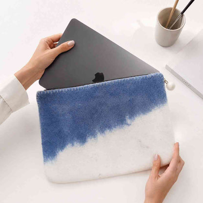 Funda de fieltro para portátil (hasta 14")  - Horizonte Azul