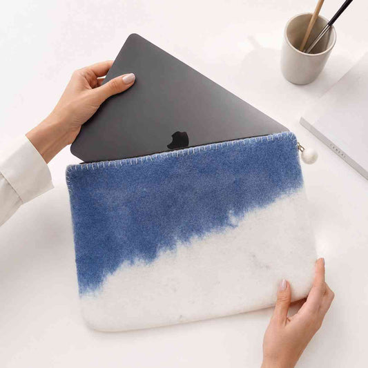 Funda de fieltro para portátil (hasta 14") - Horizonte Azul - fieltro funda-portatil hasta-14-pulgadas | El Bazar de Tizar