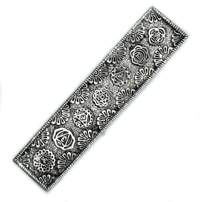 Portaincienso Largo Chakra Aluminio Pulido 23cm - Portainciensos de aluminio hechos a mano