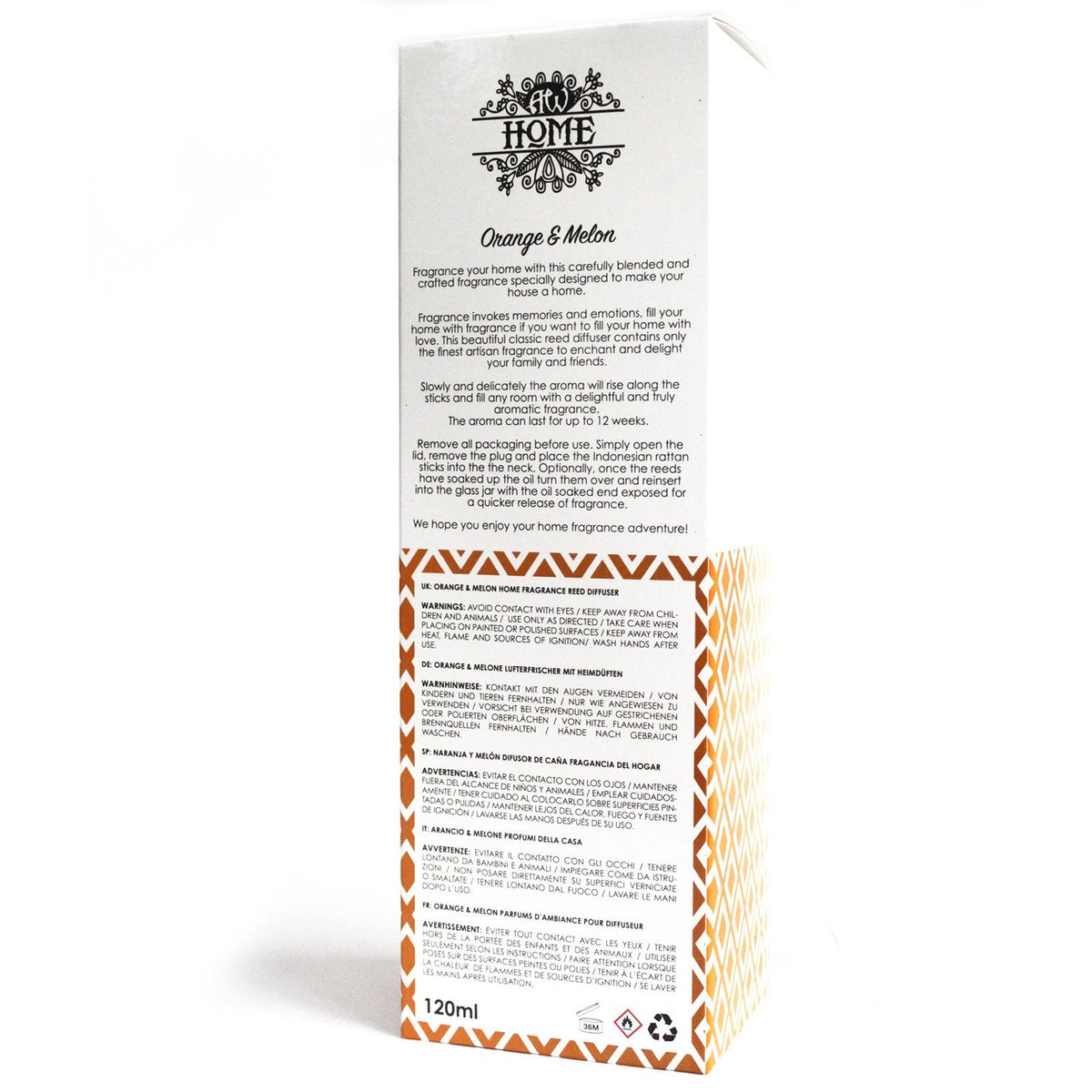 Difusor aromático 120ml - aranja y melón - Difusor aromático 120ml