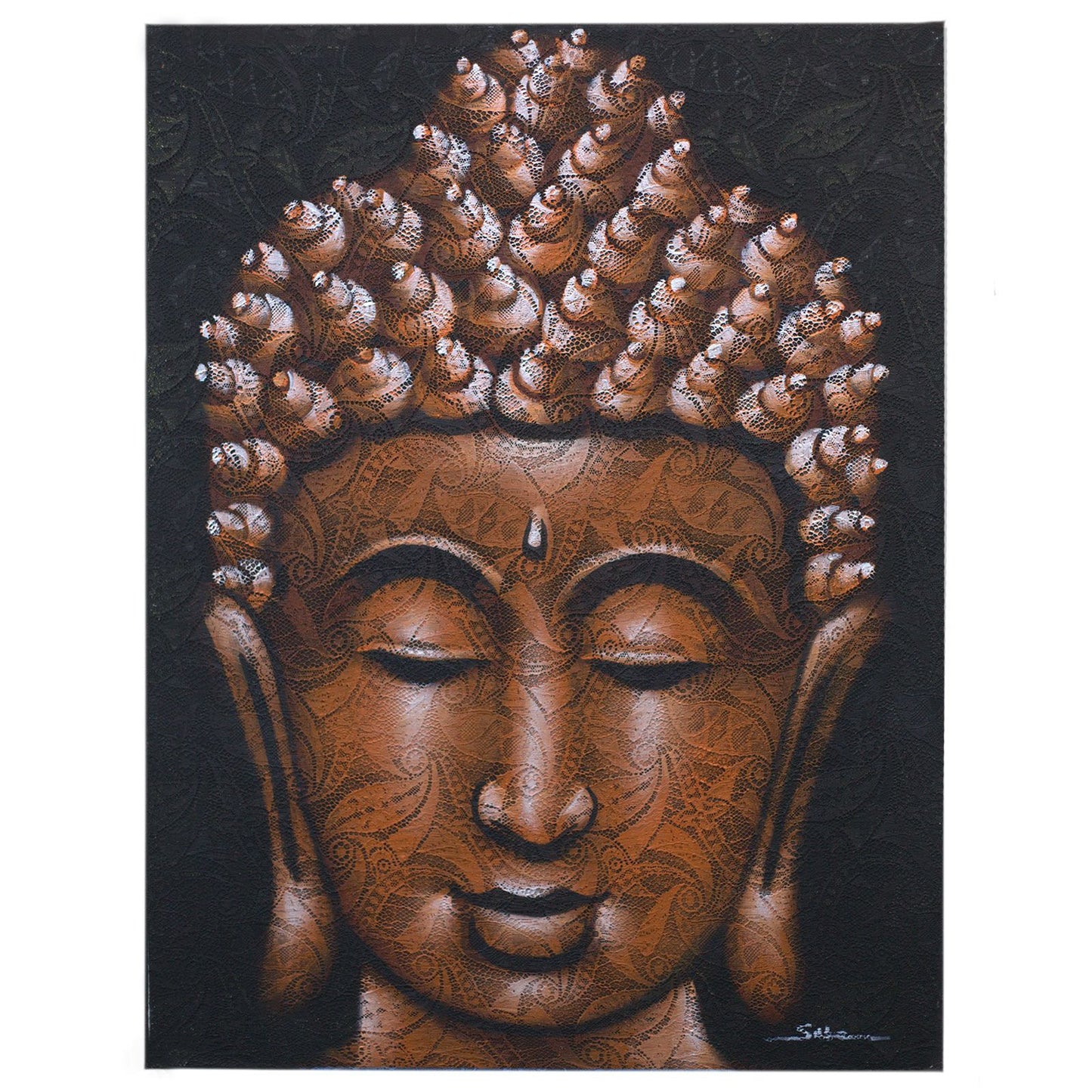 Cuadro de Buda · Detalle de Brocado en Cobre