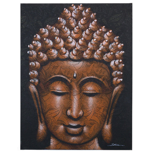 Buddha Painting · Brocade Detail in Copper