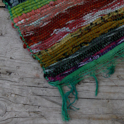 Alfombra de trapo de lujo de 151 x 90 cm - Verde
