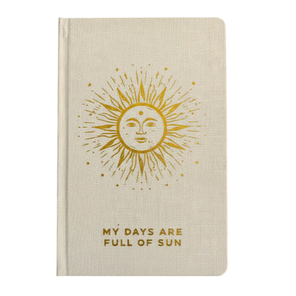 Diario de gratitud marfil con ribete dorado - 120 páginas - Mis días están llenos de sol