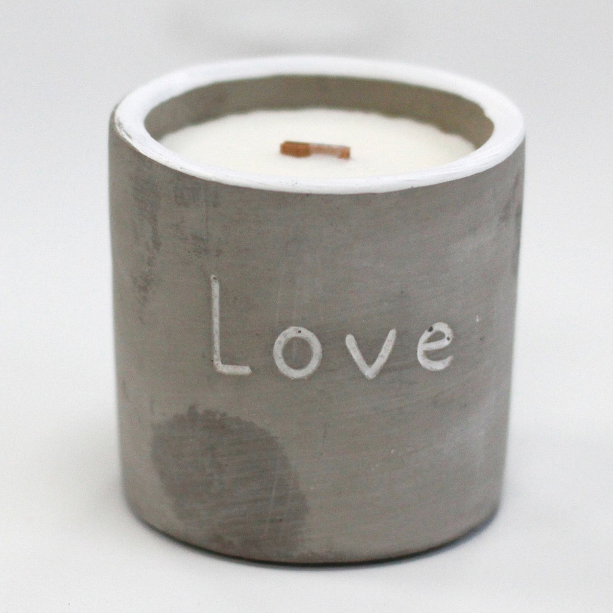 Olla mediana - Love - Purple Fig & Casis - Velas de madera de hormigón, casis