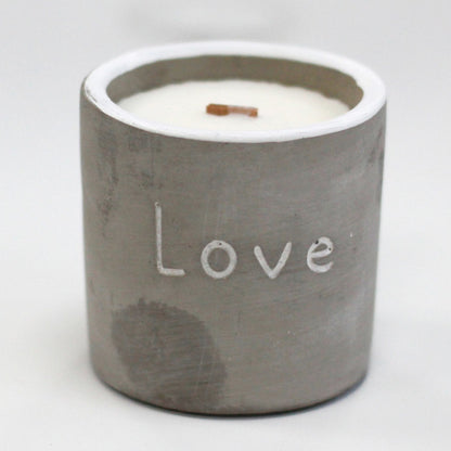 Olla mediana - Love - Purple Fig & Casis - Velas de madera de hormigón, casis