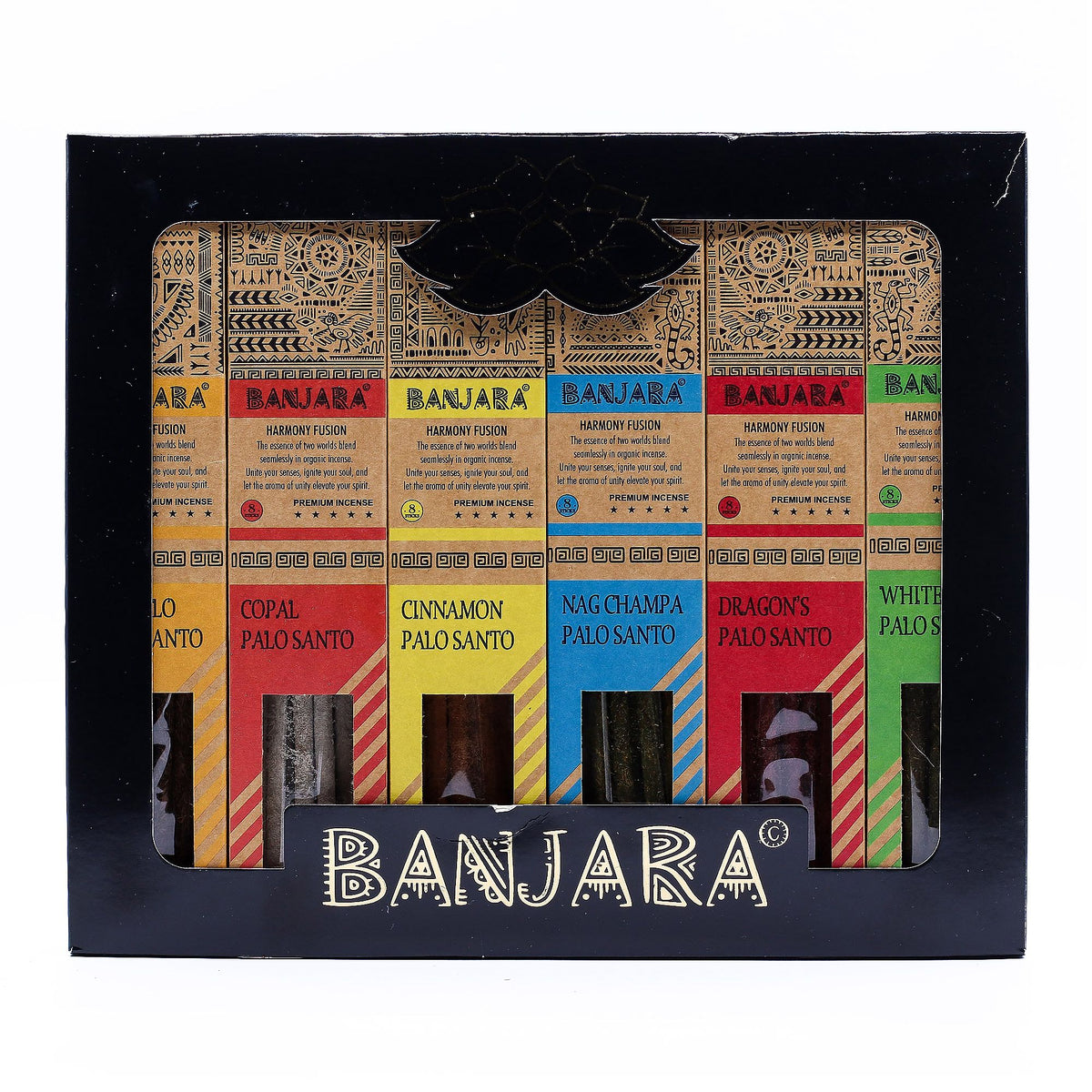 Banjara Palitos de Palo Santo para sahumar - Juego de 6 - Caja - Banjara Palo Santo Palitos de purificación