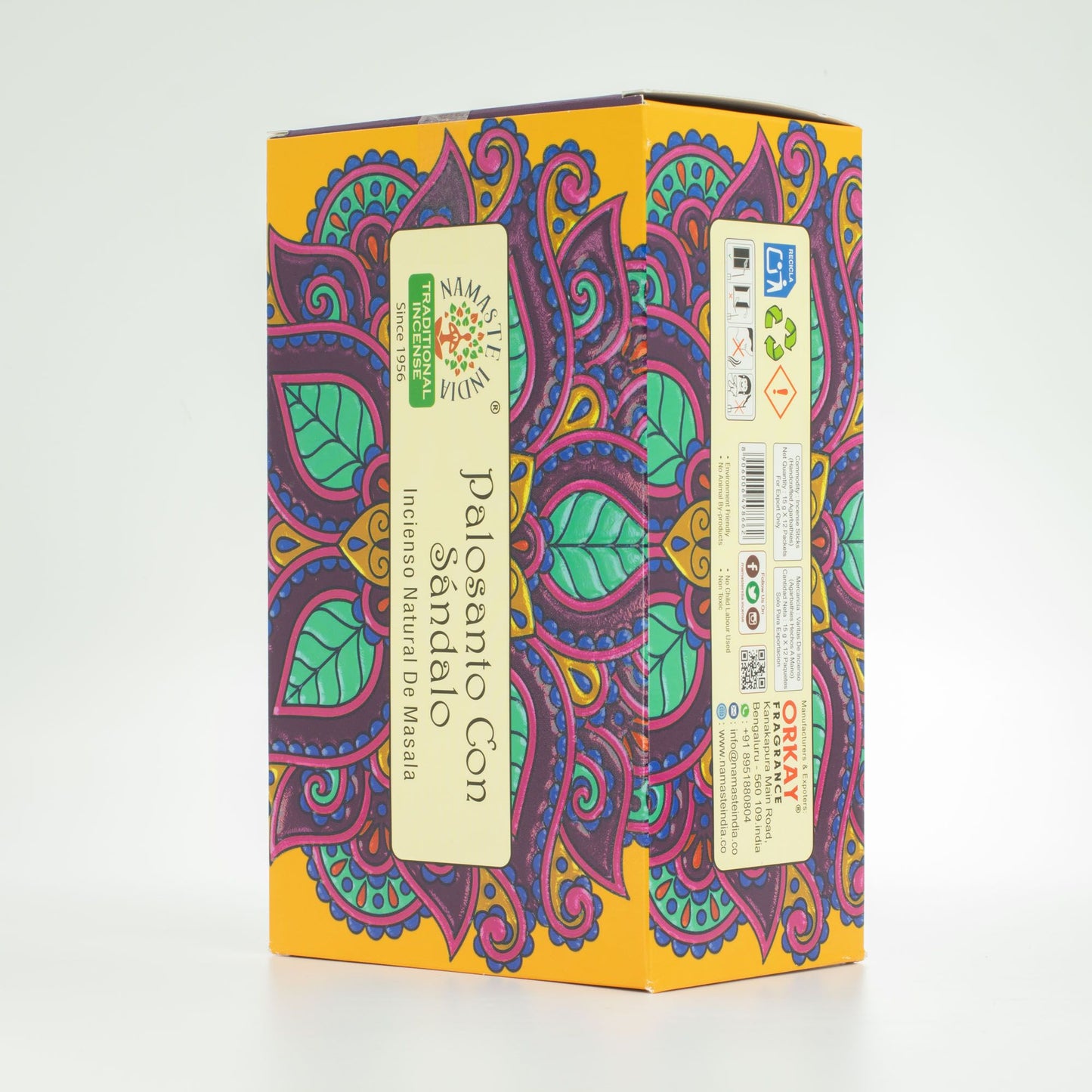 Namaste Mandala Masala Incienso - Palo Santo con Sándalo - Incienso Namaste Mandala Masala