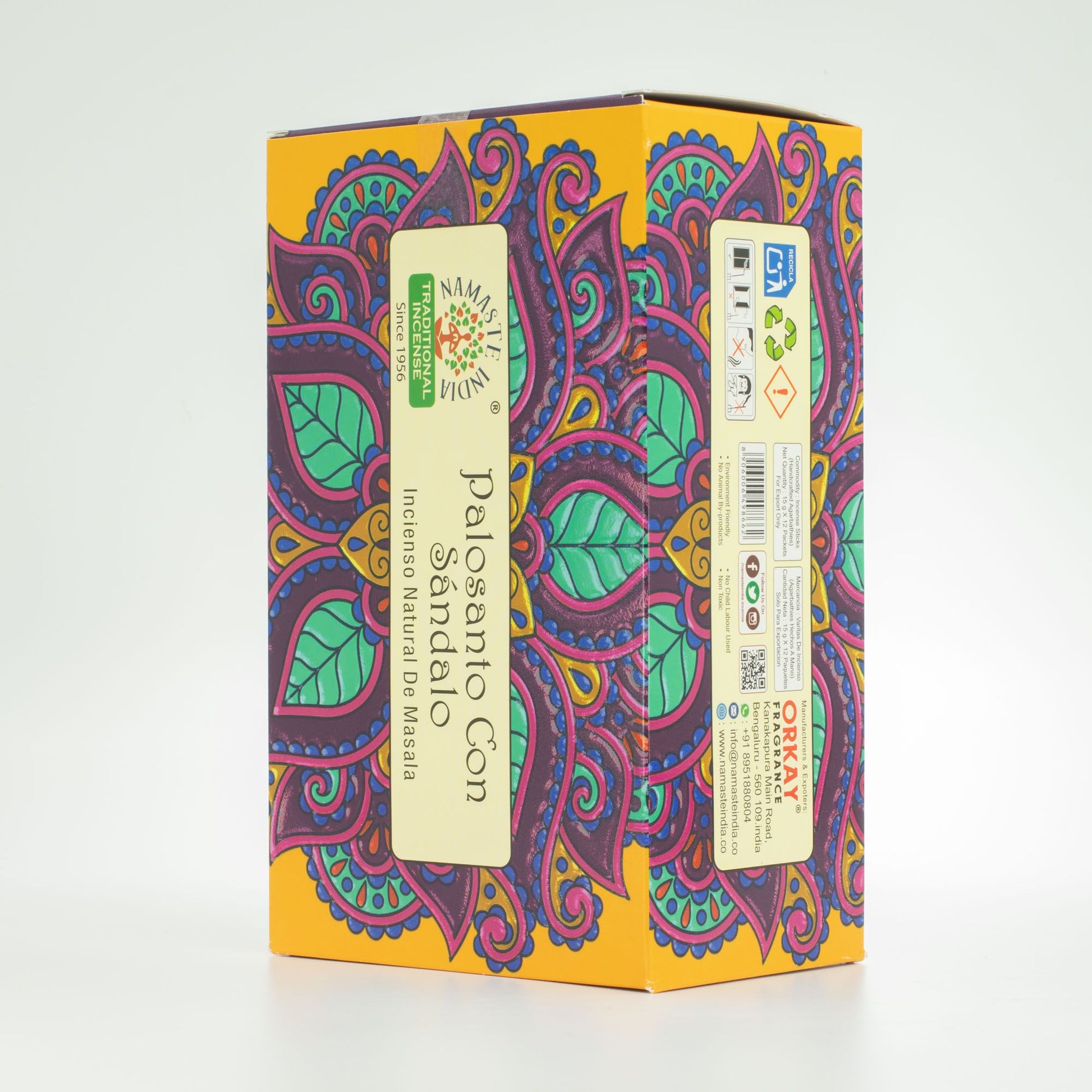 Namaste Mandala Masala Incienso - Palo Santo con Sándalo - Incienso Namaste Mandala Masala
