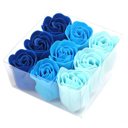 Set 9 Rosas de Jabón Azules