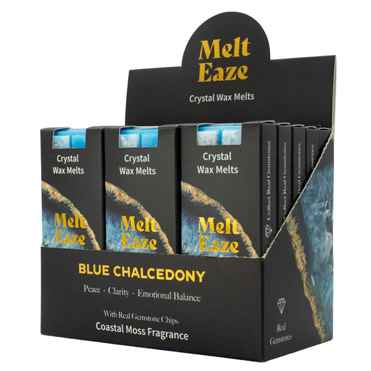 MeltEaze Pastillas de Cera 50 g - Blue Chalcedony - Coastal Moss - Pastillas de Cera derretibles con Gemas