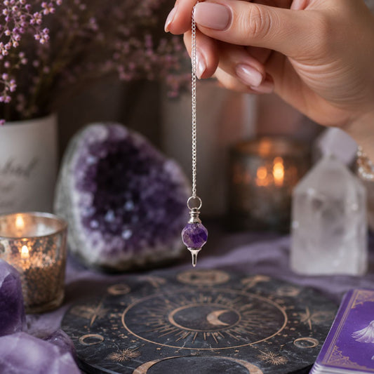 Facted Gemstone Pendulum - Amethyst - Péndulos Especiales Mágicos