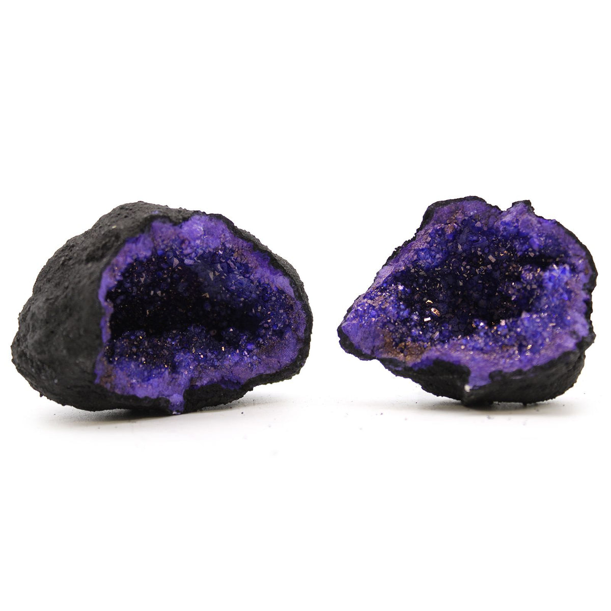 Geodas de calcita coloreada - Piedra Negra - Turquesa - Geodas de Calcita Coloreadas y Cúmulos de Cuarzo