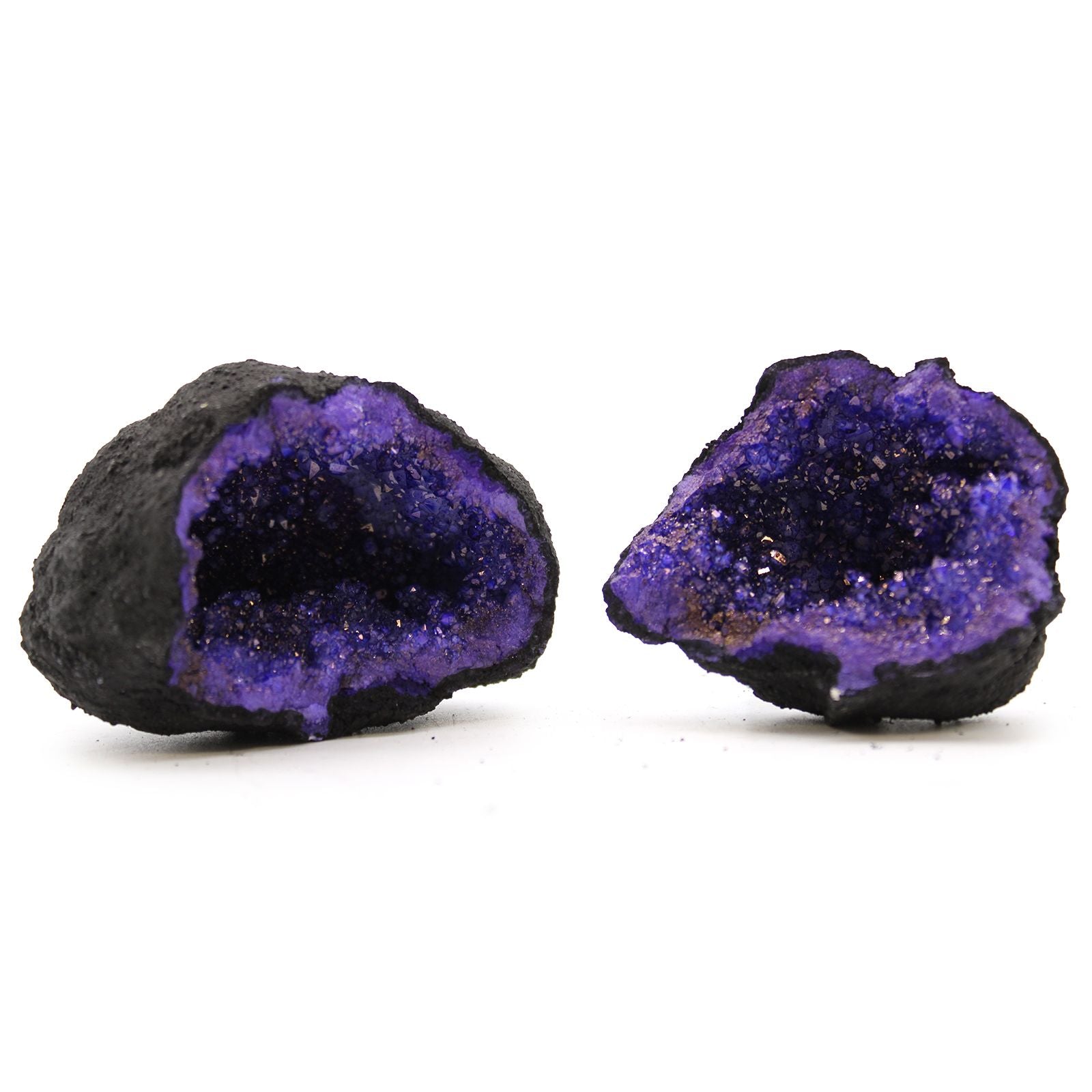 Geodas de calcita coloreada - Piedra Negra - Turquesa - Geodas de Calcita Coloreadas y Cúmulos de Cuarzo