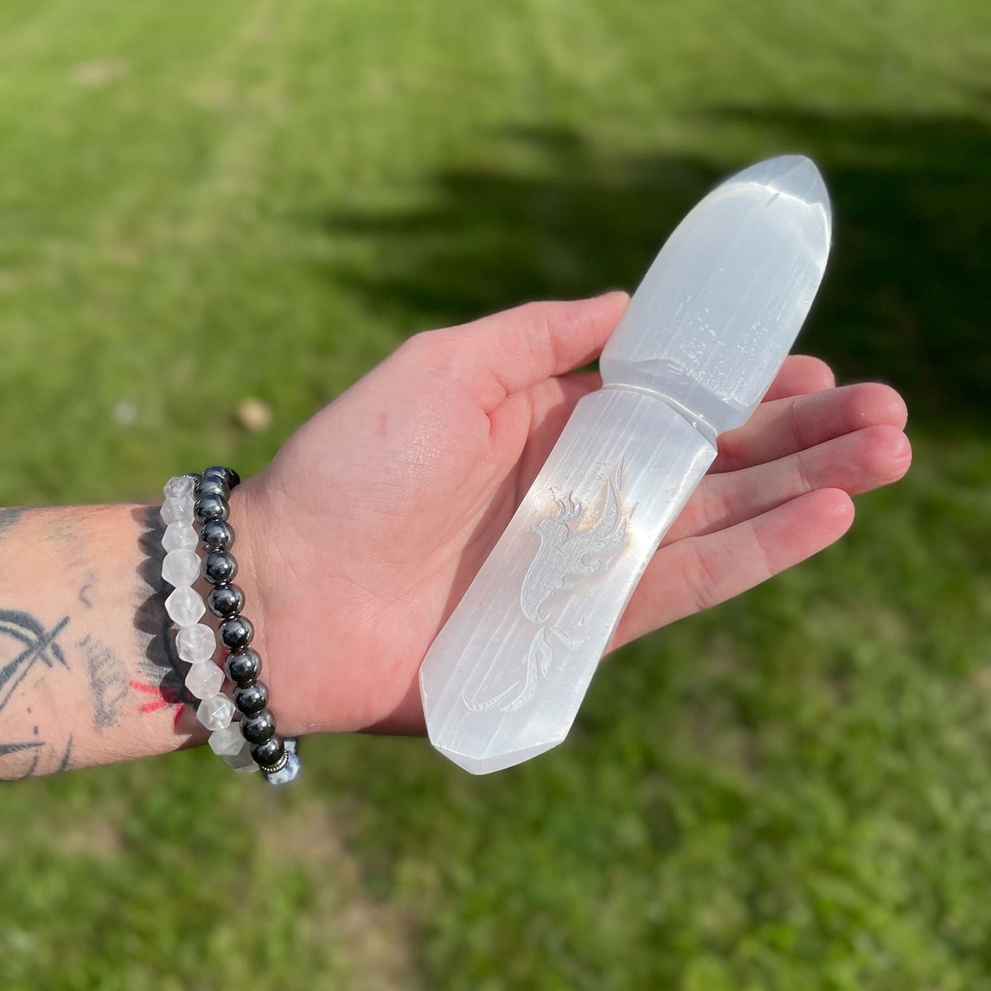 Cuchillo ritual de Selenita - Dejar atrás el pasado - Cuchillos Rituales de Selenita