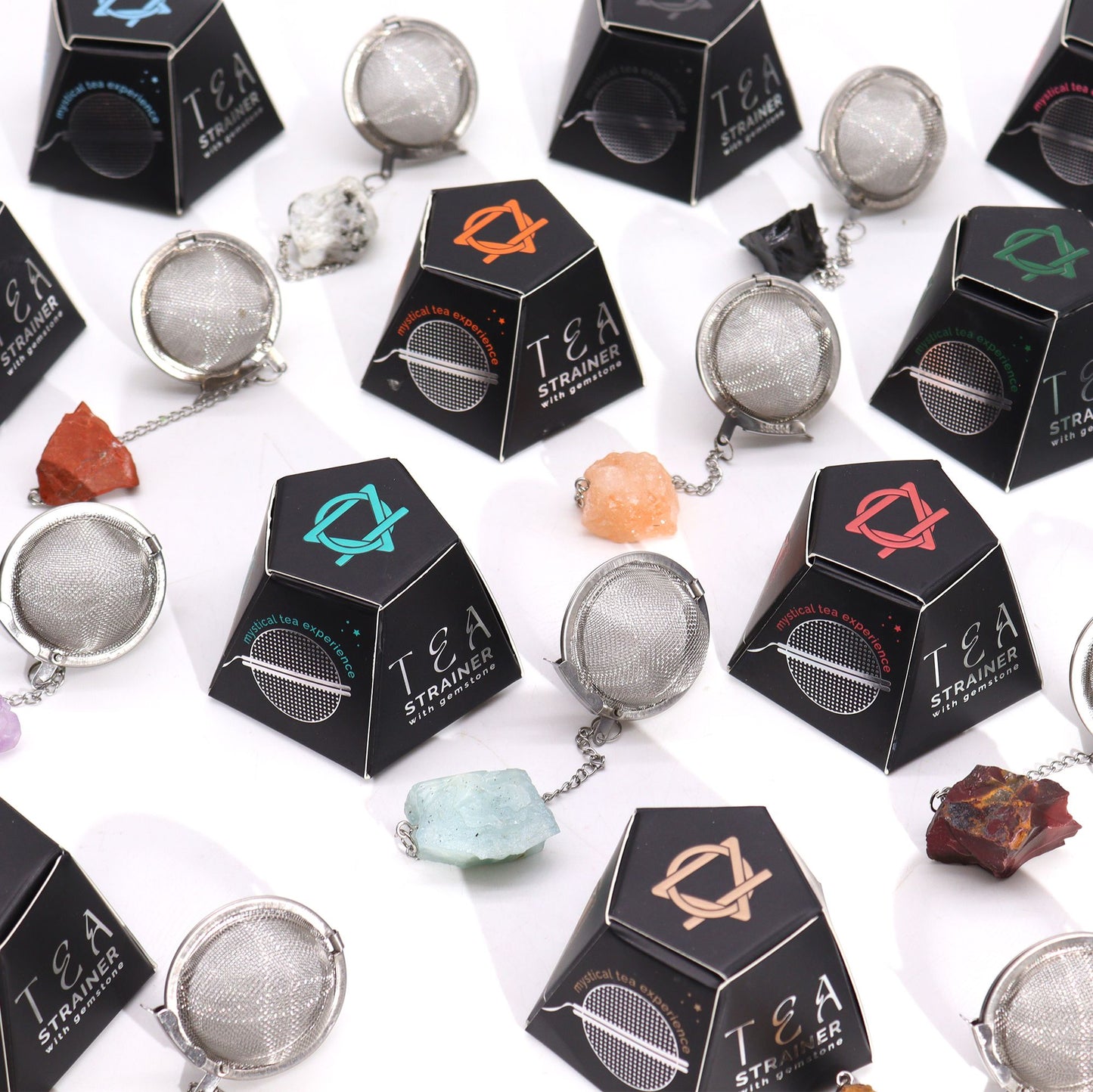 Colador de té de piedras preciosas de cristal crudo - Mookaite