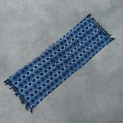 Handmade Indigo Runner - 170x60cm - Heerak Pattern