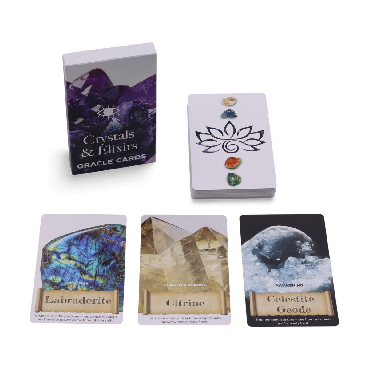 Cartas del Oráculo de Cristales y Elixires – Baraja de Energía Curativa - Cartas de oráculo