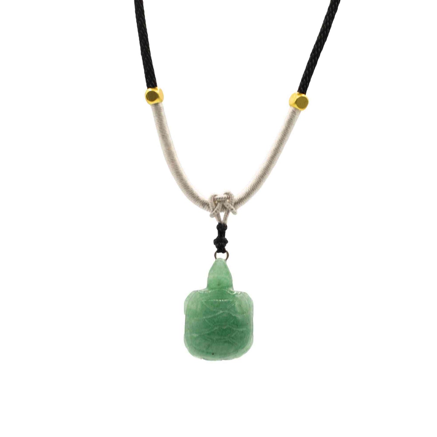 Collar de cuerda Colgante de piedra preciosa - Tortuga de jade