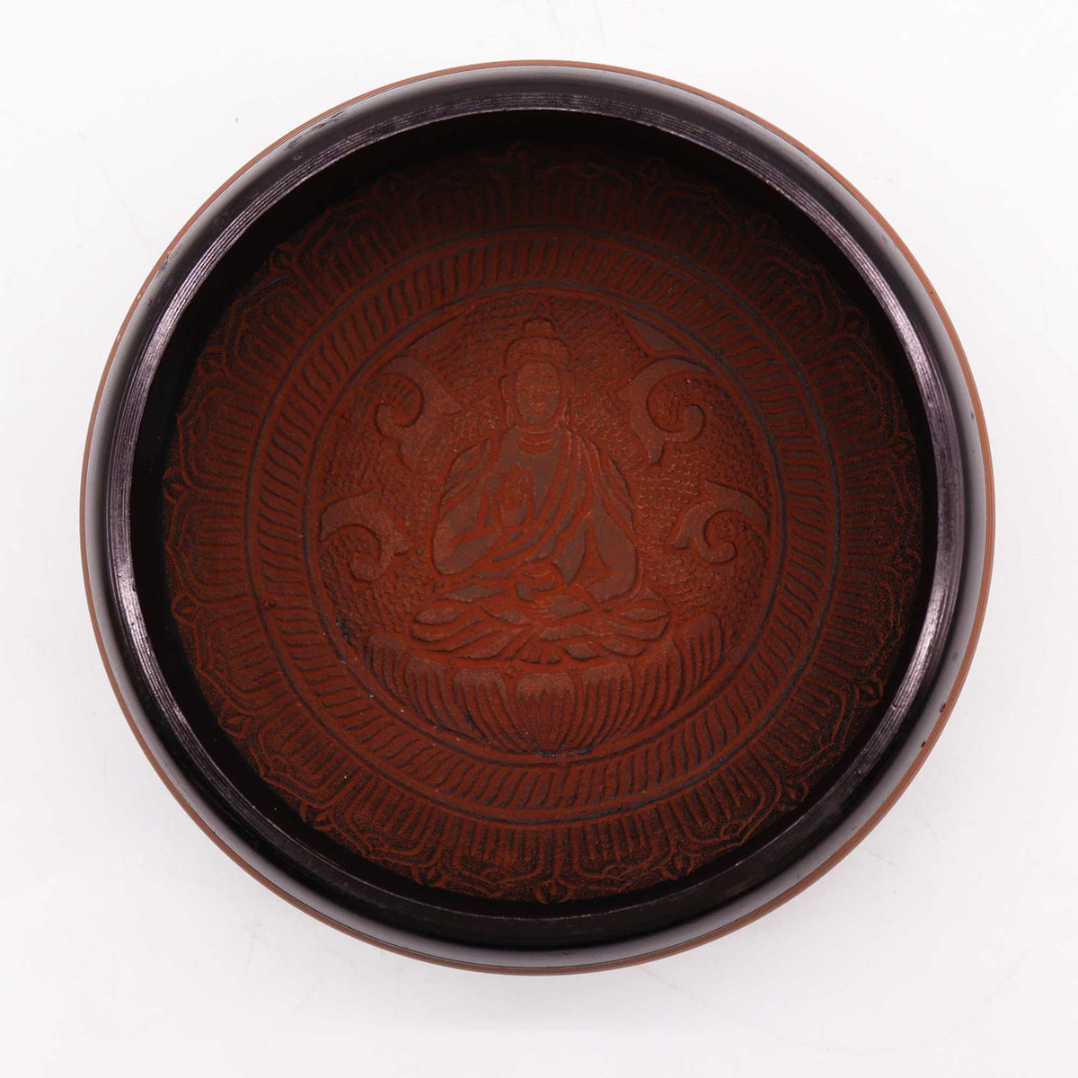 Cuenco tibetano de polvo de tierra - Arcilla Om Buddha - 16cm