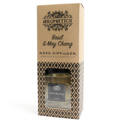 Difusor de Varillas con Aceites Esenciales - Albahaca y Maychang - Difusor de Caña de Aceites Esenciales