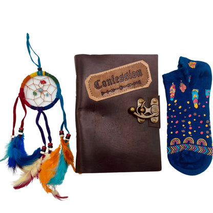 Pack Noches Mágicas · Cuaderno + Atrapañueños + Calcetines Bambú