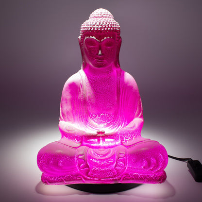 Lámpara Buda para meditación - craquelado de cereza - soporte ovalado
