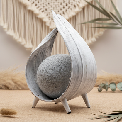 Lámpara de Coco Natural - Envoltura Blanqueada